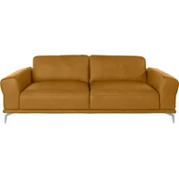 2,5-Sitzer W.SCHILLIG "montanaa", gelb (kurkuma z69), B:232cm H:78cm T:94cm, Sofas, mit Metallfüßen in Silber matt, Breite 232 cm