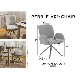Tom Tailor Armlehnstuhl PEBBLE ARMCHAIR Stoff beige 2er Set
