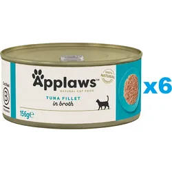 APPLAWS Cat Adult Tuna Fillet in Broth Thunfischfilet in Brühe 6x 156 g