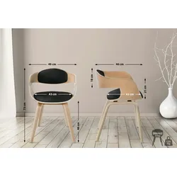 CLP 2er Set Stühle Kingston Stoff natura/schwarz/natura
