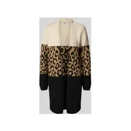 Only Regular Fit Cardigan mit Animal Print Modell 'JADE', Sand, XS