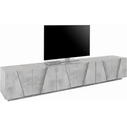 Lowboard INOSIGN "PING, TV-Board, TV-Band, TV-Kommode", silber (silber beton matt), B/H/T: 243cm x 46cm x 44cm, Sideboards, Breite 243,8 cm