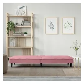 vidaXL Schlafsofa mit Getränkehaltern Rosa Samt