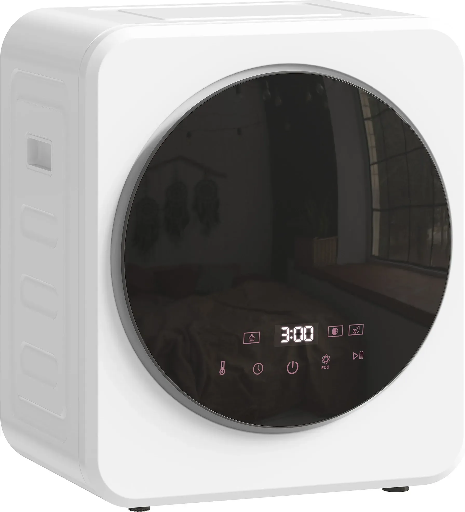 HOMCOM Mini Wäschetrockner mit einstellbarem Timer 800 W 4 kg bis zu 60°C, Freistehend, Stapelbar, Wandmontierbar Ablufttrockner mit Edelstahltrommel und Touch-Anzeige Trockner für Kleidung Weiß   Aosom