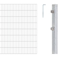 GAH ALBERTS Alberts feuerverzinkt GAH 653347 Doppelstabmattenzaun als 30 TLG. Zaun-Komplettset wahlweise in verschiedenen Farben 160 cm Länge 28 m, Höhe: 1600 mm