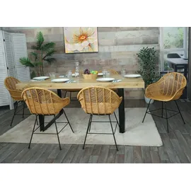 Mendler Esszimmerstuhl HWC-M28 Rattan braun