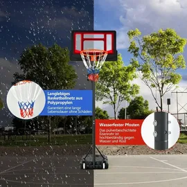 northix Basketballkorb für Kinder Wetterbeständiger Korbständer mit Einstellbarer Höhe von 90-210 cm