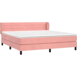 vidaXL Boxspringbett mit Matratze Rosa 180x200 cm Samt