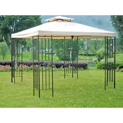 Pavillon AMAZONAS Stahlgestell Dach beige Polyester 180g/m2,
