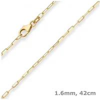 Schmuck Krone Goldkette 1,6mm Ankerkette weit aus 585 Gelbgold 42cm, Gold 585 goldfarben