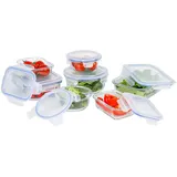 Testrut axentia Glas-Vorratsdosen Frischhaltedosen-Set, transparent, blau, 7-teilig