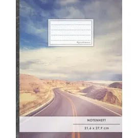 CreateSpace NOTENHEFT DIN A4 • 48 Seiten, 24 Blatt, 12 Systeme, „Success“ • Original #GoodMemos Schulheft • Mit Inhaltsverzeichnis und Seitenzahlen, Noten-Lineatur 14
