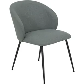 Hela Tische, 2er Set Esszimmerstuhl Graz, Webstoff in Salbei, XL Sitzbreite, Rundrücken, Metallfüße rund