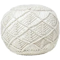 Homescapes Pouf Baumwolle 50 x 40 x 50 cm Natur