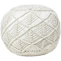 Homescapes Pouf Baumwolle 50 x 40 x 50 cm Natur