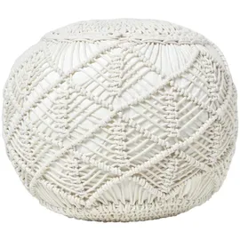 Homescapes Pouf Baumwolle 50 x 40 x 50 cm Natur