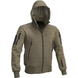 Herren-Pullover-Weste-Jacke Tactical mit Kapuze – Grün 2XL