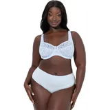 Ulla Popken Damen große Größen Übergrößen Plus Size Bügel-BH, Blütenspitze, Vollspitze blau 85D 727062700-85D