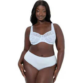 Ulla Popken Damen große Größen Übergrößen Plus Size Bügel-BH, Blütenspitze, Vollspitze blau 85D 727062700-85D