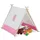 Relaxdays Tipi Zelt für Kinder, Weiß,Hellbraun,Rosa