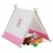Relaxdays Tipi Zelt für Kinder, Weiß,Hellbraun,Rosa