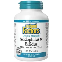 Natural Factors Acidophilus & Bifidus Double Strength (180 Kapseln)