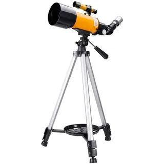 BYERZ Astronomisches Teleskop, HD-Einstiegs-Weltraumteleskop für Kinder und Studenten, Teleskope für Erwachsene, 70 mm Apertur, 400 mm AZ-Montierung, Kinder, gelb (