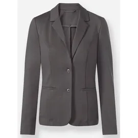 Inspirationen Jerseyblazer INSPIRATIONEN "Jersey-Blazer", Damen, Gr. 36, grau (anthrazit), 58% Viskose, 36% Polyamid, 6% Elasthan, Blazer