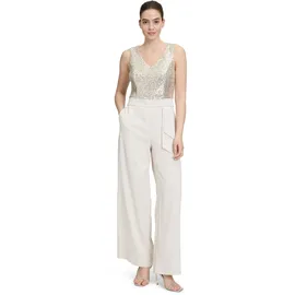 Vera Mont Damen Jumpsuit mit Pailletten 44, Bright Pearl - 44W