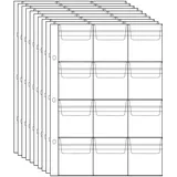 JUNDUN 10 Blatt Münzsammlungsseiten, Münztasche für Münzalbum, 3-Loch, 12 Fächer, 45 x 45 mm(S)