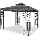 WASSERDICHTER Pavillon TOSKANA 3x3m Metall inkl. Dach Festzelt wasserfest Partyzelt (Anthrazit)