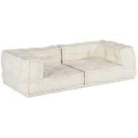 vidaXL 2-Sitzer-Modulsofa Creme 140x70x36 cm Stoff