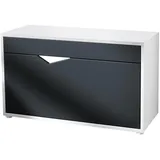 Vladon Schuhschrank, Schwarz, 85x50x33 cm, Garderobe, Schuhaufbewahrung, Schuhschränke