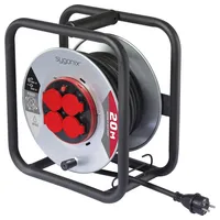 Sygonix SY-10236117 Kabeltrommel 20m Schwarz Schutzkontakt-Stecker