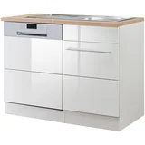 Held Spülenschrank »Wien«, Breite 110 cm, inkl. Möbelfront für teilintegrierbaren Geschirrspüler, weiß
