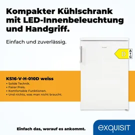 GGV Exquisit KS16-V-H-010D Kühlschrank (133 l, 850 mm hoch, Weiß)