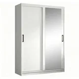beautysofa Schwebetürenschrank HELA 120 x 204,5 x 60 cm Weiß
