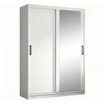 beautysofa Schwebetürenschrank HELA 120 x 204,5 x 60 cm Weiß