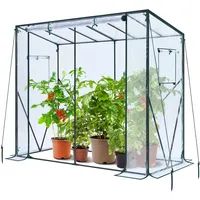 Ohuhu Tomaten Gewächshaus Foliengewächshaus mit PVC-Abdeckung und Fernster, Begehbarer Gewächshaus 200x77x170 cm Gewächshaus Klein Winterfest Tomatenhaus für Optimales Pflanzenwachstum