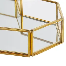 Beliani Dekotablett Herzform Glas transparent
