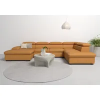 Home affaire Wohnlandschaft Alberto U-Form, mit Kopfteilverstellung, wahlweise mit Bettfunktion gelb