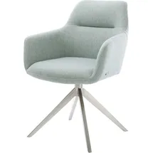 DeLife Drehstuhl Pejo-Flex Stripes Mint Kreuzgestell breit Edelstahl 360° drehbar Wippfunktion