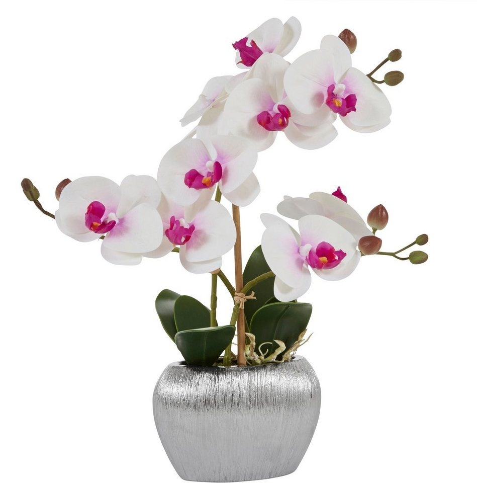 Kunstpflanze Orchidee, Home affaire, Höhe 38 cm, Kunstorchidee, im Topf weiß 13 cm x 38 cm x 6,5 cm