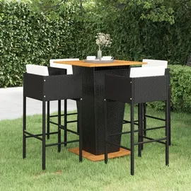 vidaXL Gartenbar Set 5-tlg. Schwarz