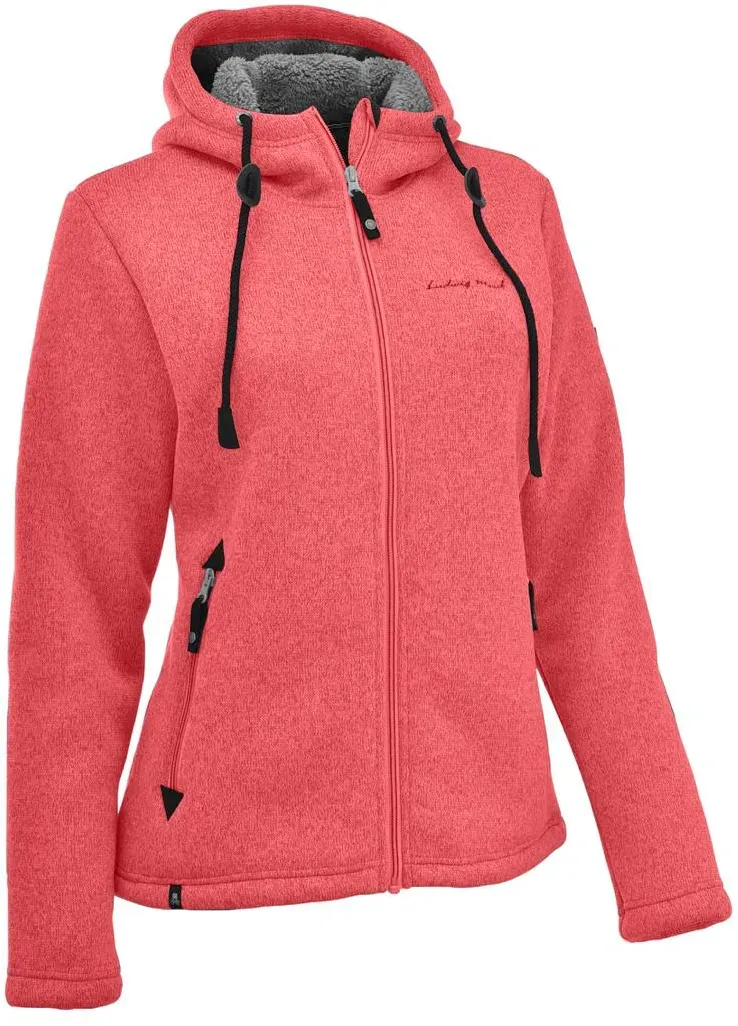 Maul Sports Damen Chieming - Strickfeecejacke mit Kaputze, 48 - coral