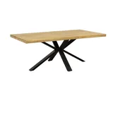 LEBENSWERT möbelando Esstisch >Eastbourne< in Eiche aus Massivholz,Metall - 220x76x100cm (BxHxT)