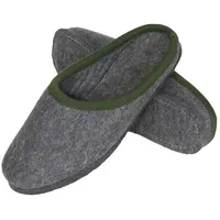 Pantoffelmann Wollfilz Pantoffel warme Filzpantoffeln Herren Damen Winter Hausschuh Pantoffel (1 Paar) Filzpantoffeln, Gästepantoffel besonders leicht grau 45 EU