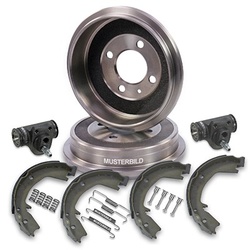 Bestprice 2x Bremstrommel+Backen+Zylinder+Zubehör für Skoda