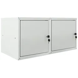 PROREGAL Mega Deal 2x Schließfachwürfel Cubic, HxBxT 35x35x35cm, Grau, Spind Spindschrank Schließfachschrank Schließfachgarderobe Metall