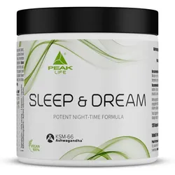 PEAK Sleep & Dream - 120 Kapseln I 30 Portionen I All-In-One Schlafunterstützung I Beruhigung I mit Melatonin I Ashwagandha KSM-66® I Baldrian I Melisse I Passionsblume I Vitamine I Mineralstoffe 114 g